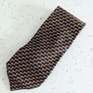 Ermenegildo Zegna Italian Silk Blue / Mustard Neck Tie